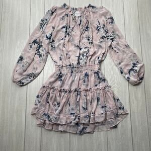 Misa Women's Lorena Lavender Purple Floral Ruffle Mini Dress Size XS